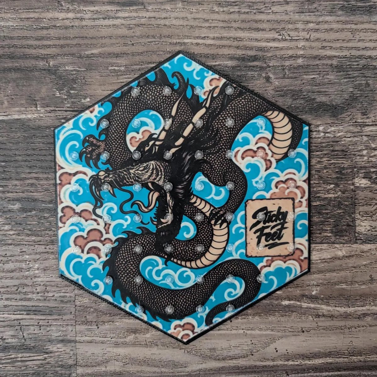 Frostfang stomp pad — example design; custom orders use your uploaded artwork