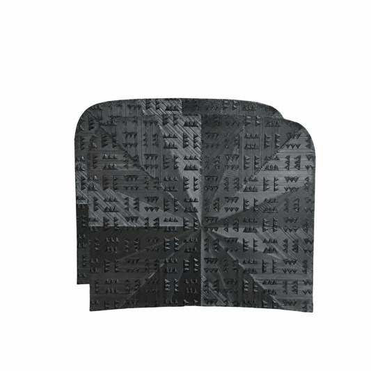 Two black EvoGRIP Essential grip pads on a solid white background