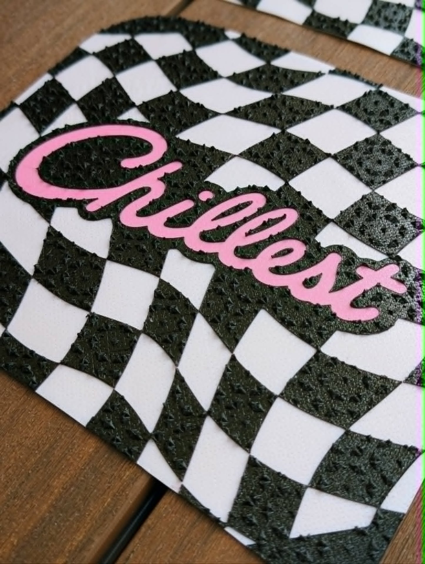 Chillest x Sticky Feet "Twisted" Thin Pyramid Grip Tape w/ Pink Logo